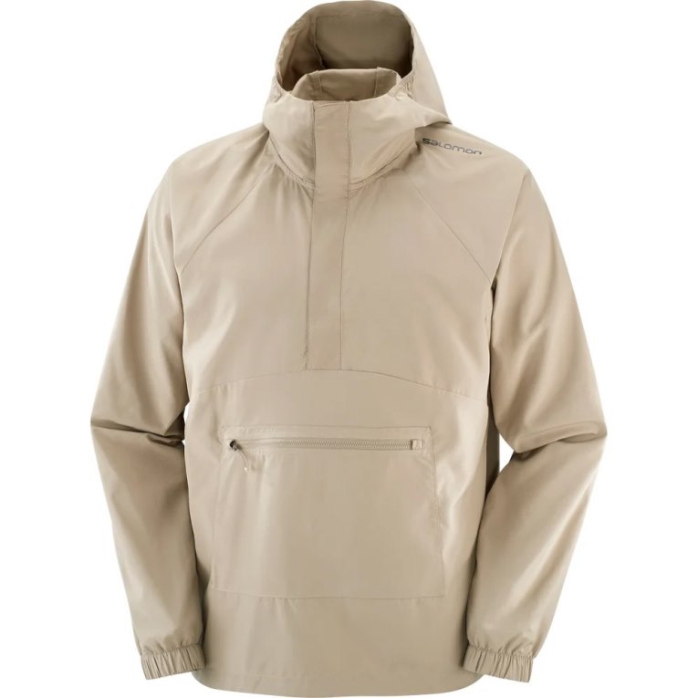 Beige Salomon Outlife Ripstop Half Zip Women's Windbreaker | IE FK5049